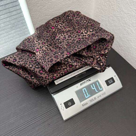 Cabernet Brown Animal Print Scoop Neck Wide Straps Short Night Gown Size 3x - Picture 8 of 8